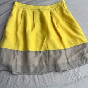J. Crew Yellow and Gray High-Low A-Line Skirt
